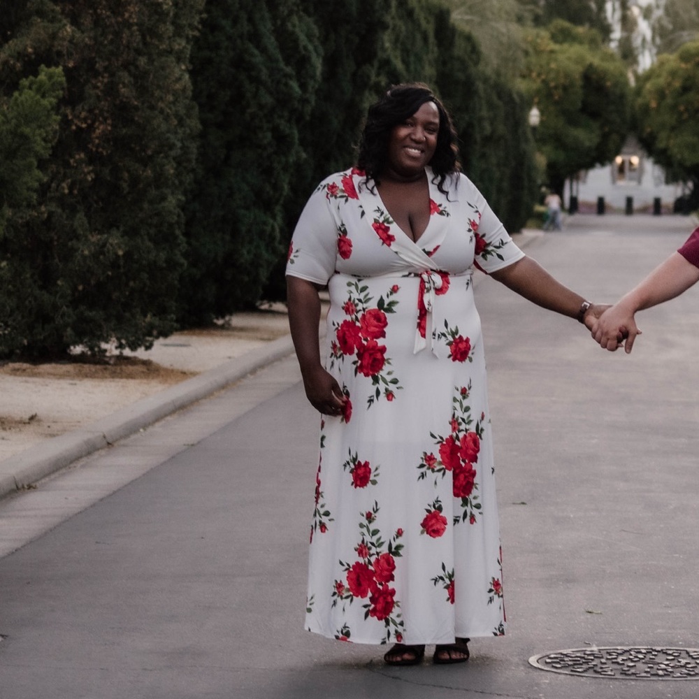 Plus size faux wrap dress